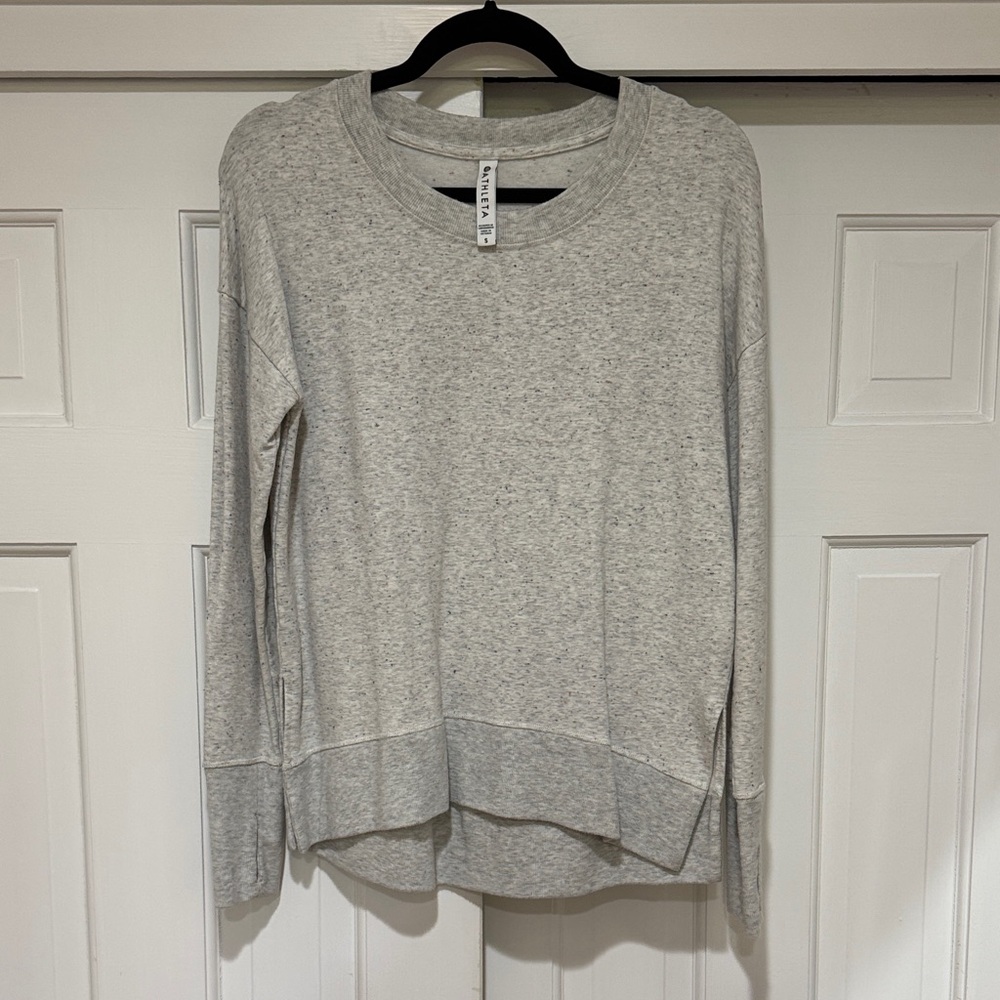Athleta Grey/Blue/Pink Speckled Sweatshirt
